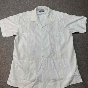 Vintage Chesters Guayabera Shirt Mens Size 42 Cotton Short Sleeves Embroidered